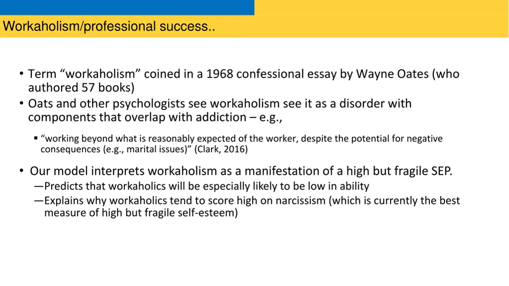 workaholism professional success