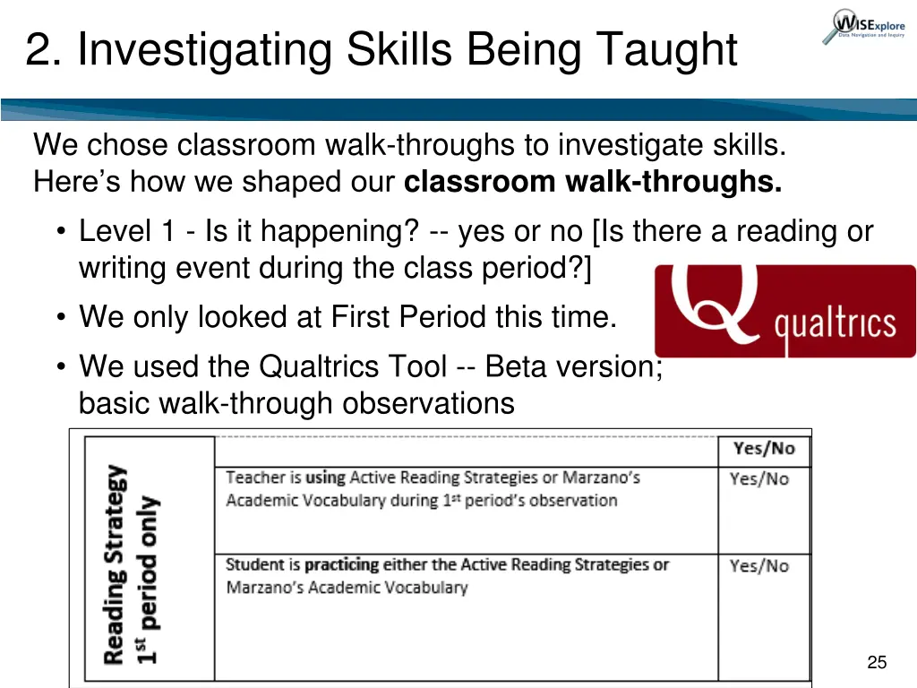 2 investigating skills being taught