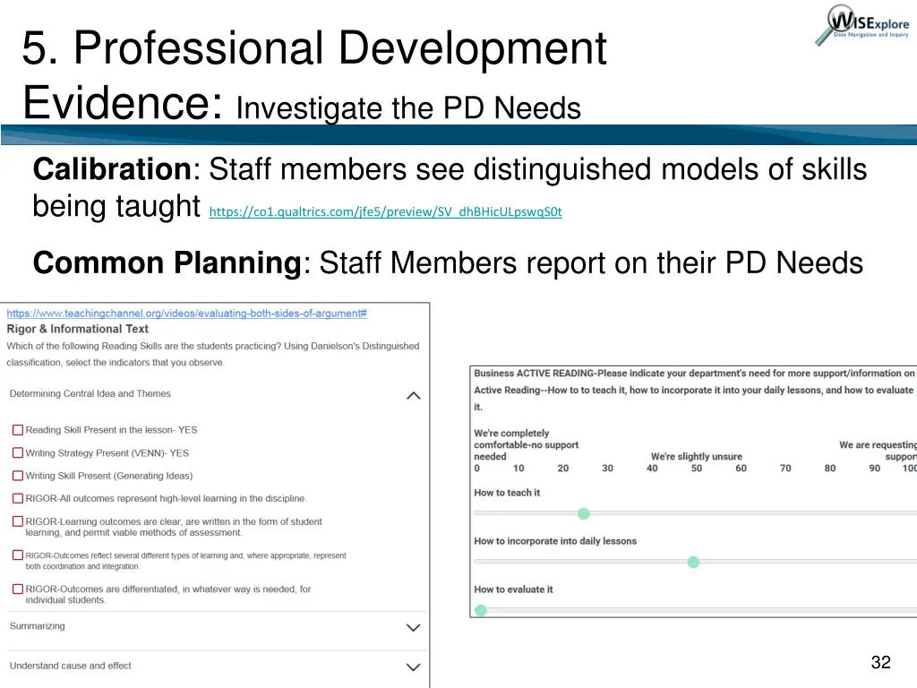 5 professional development evidence investigate