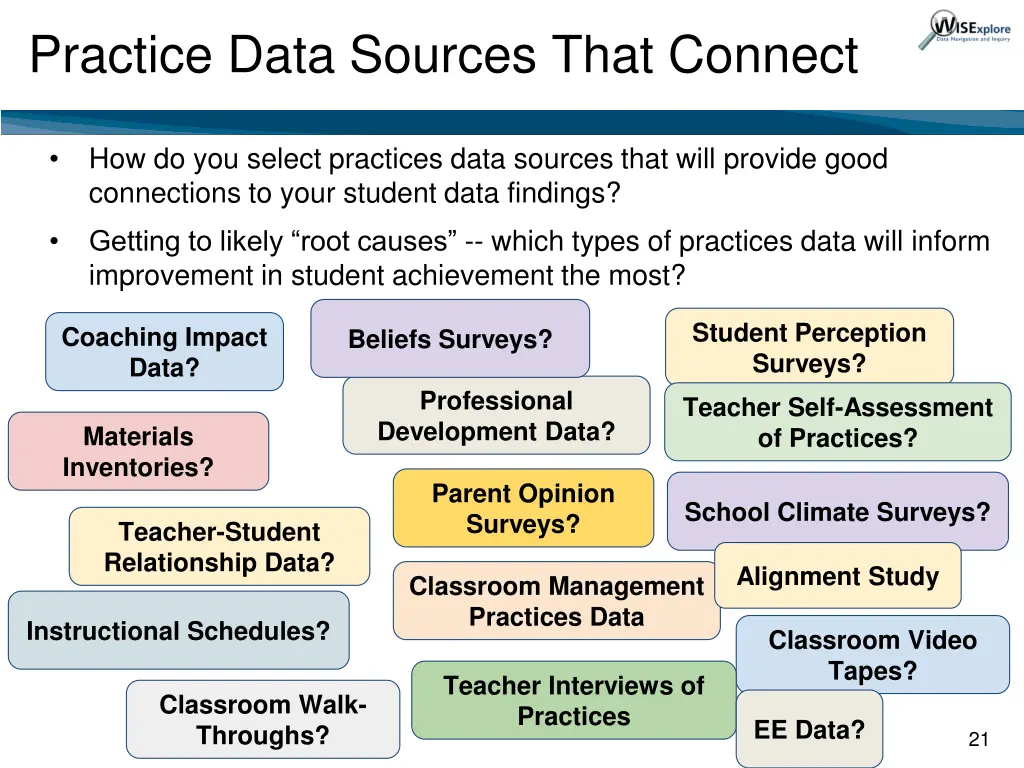 practice data sources that connect