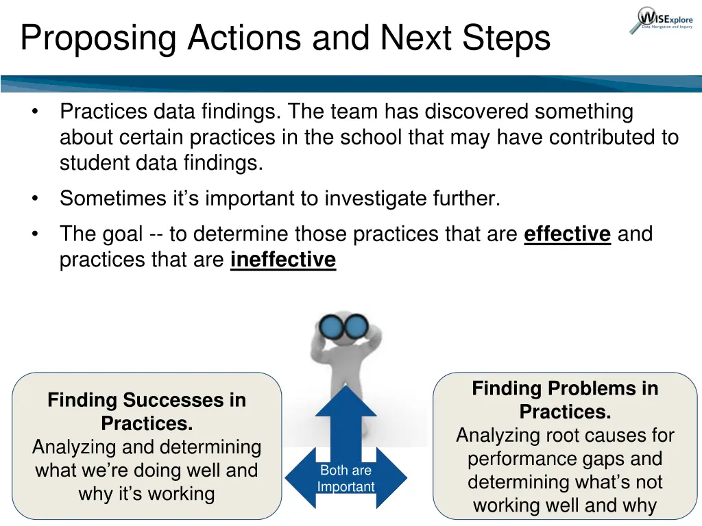 proposing actions and next steps