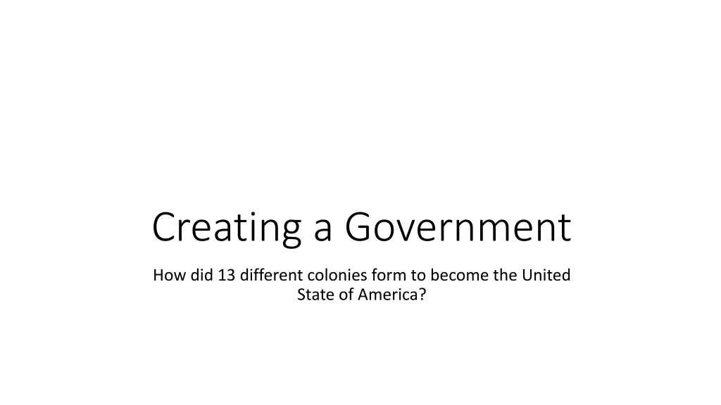 creating a government