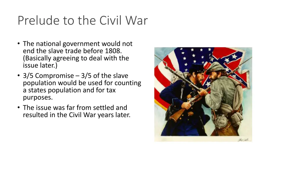 prelude to the civil war