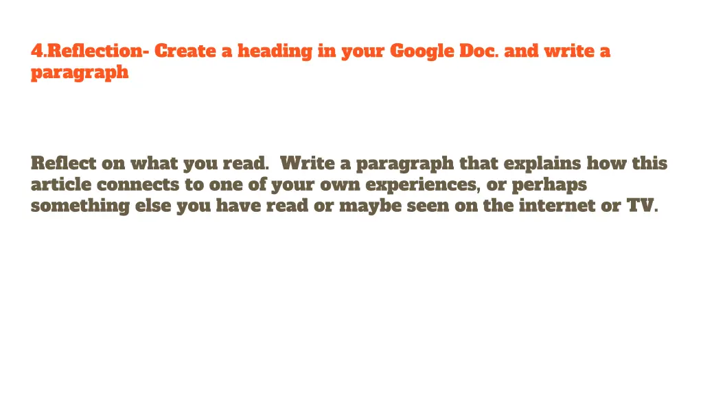 4 reflection create a heading in your google