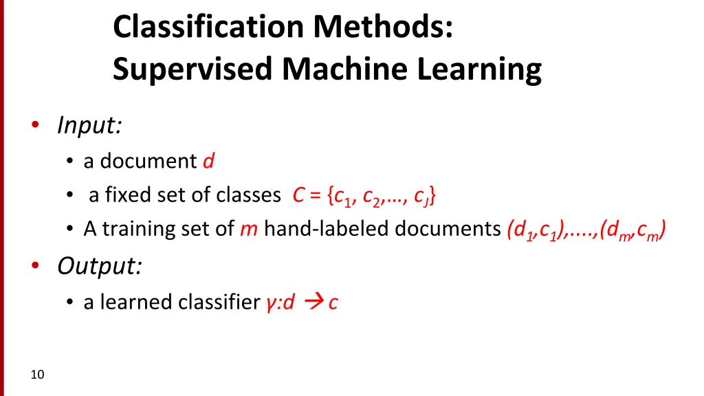 classification methods supervised machine learning