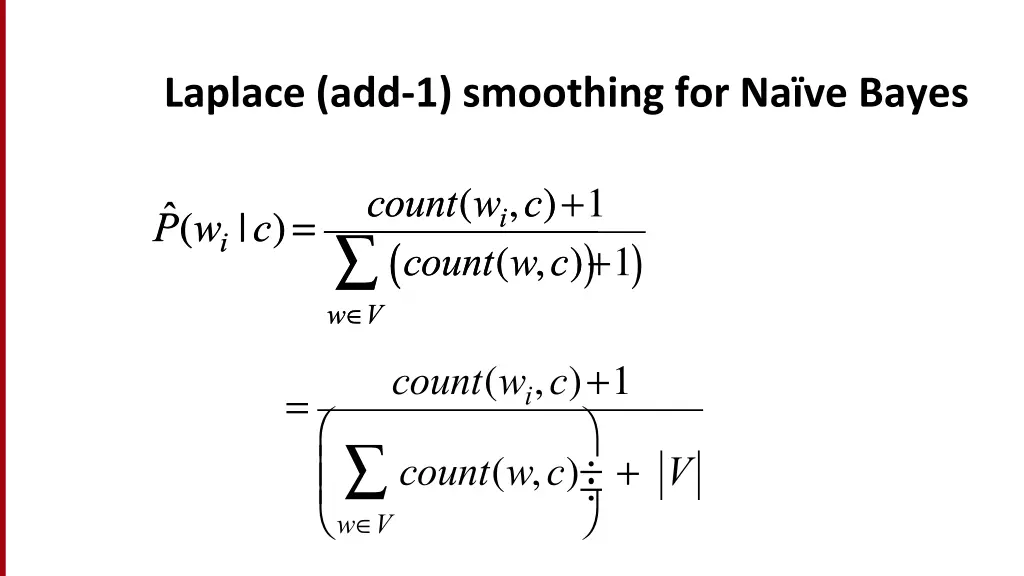 laplace add 1 smoothing for na ve bayes