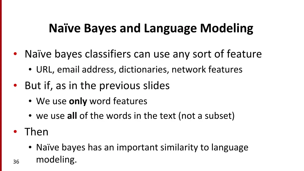 na ve bayes and language modeling