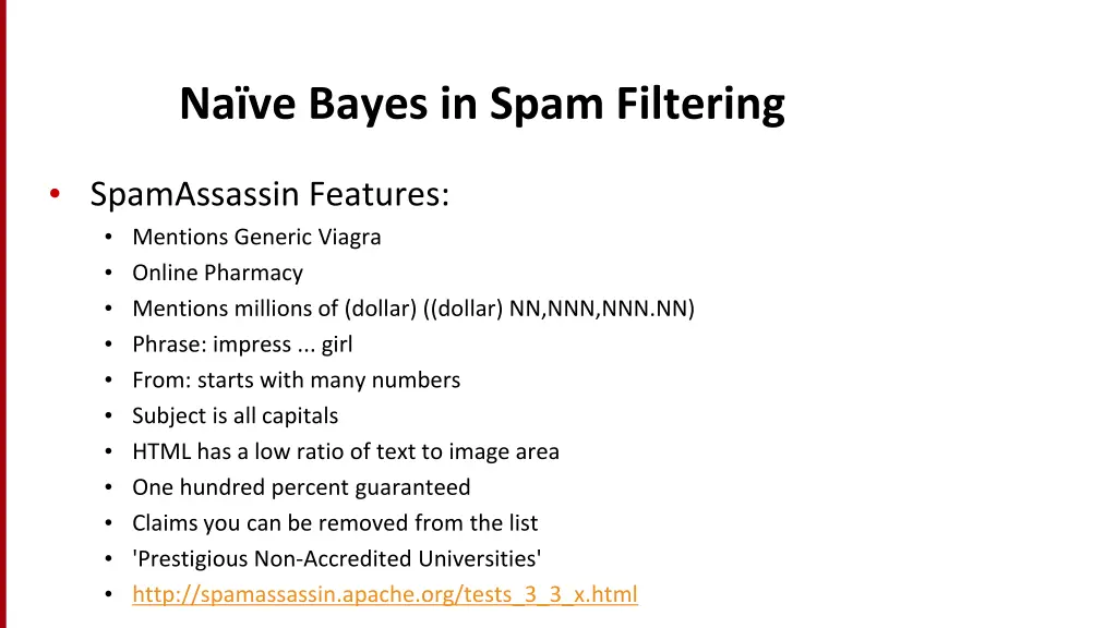 na ve bayes in spam filtering