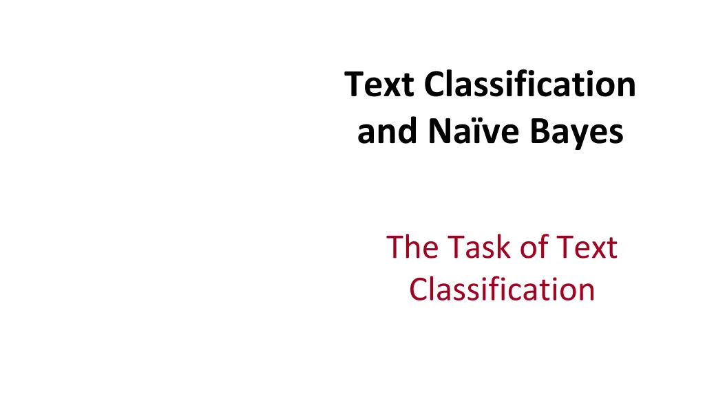 text classification and na ve bayes 1