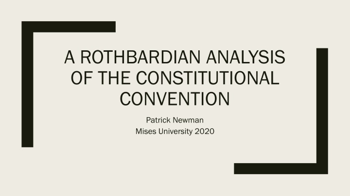 a rothbardian analysis of the constitutional