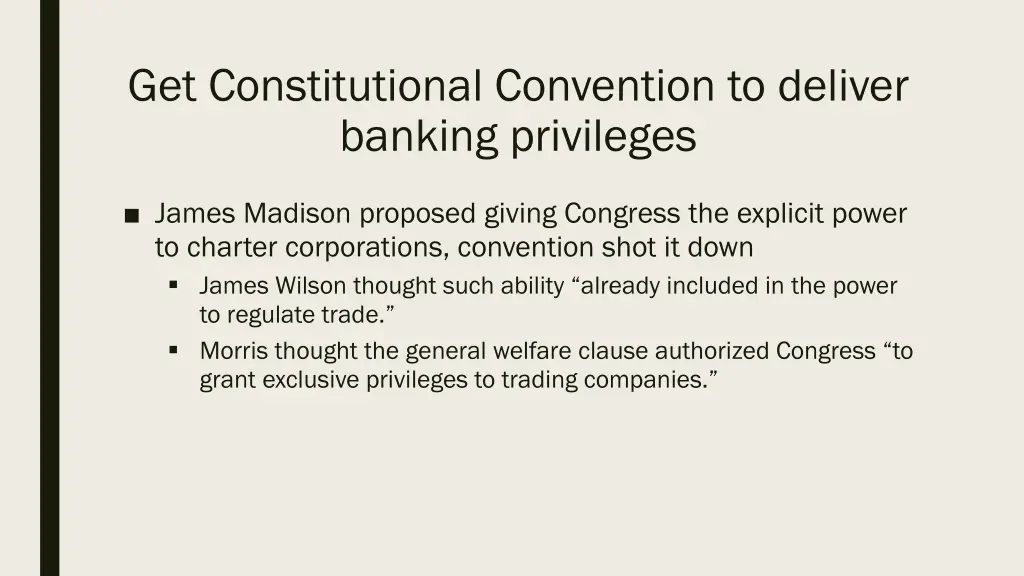 get constitutional convention to deliver banking 1