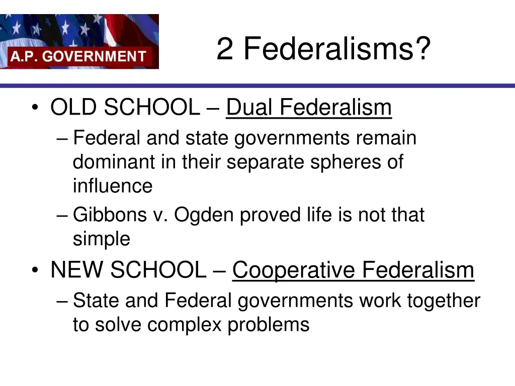 2 federalisms