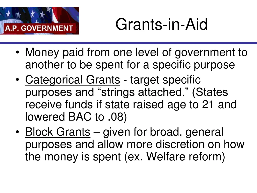 grants in aid