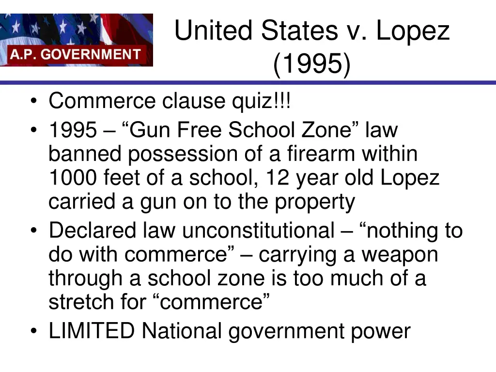 united states v lopez 1995