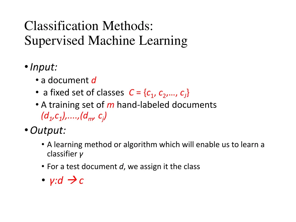 classification methods supervised machine learning