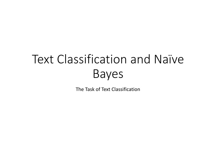 text classification and na ve bayes