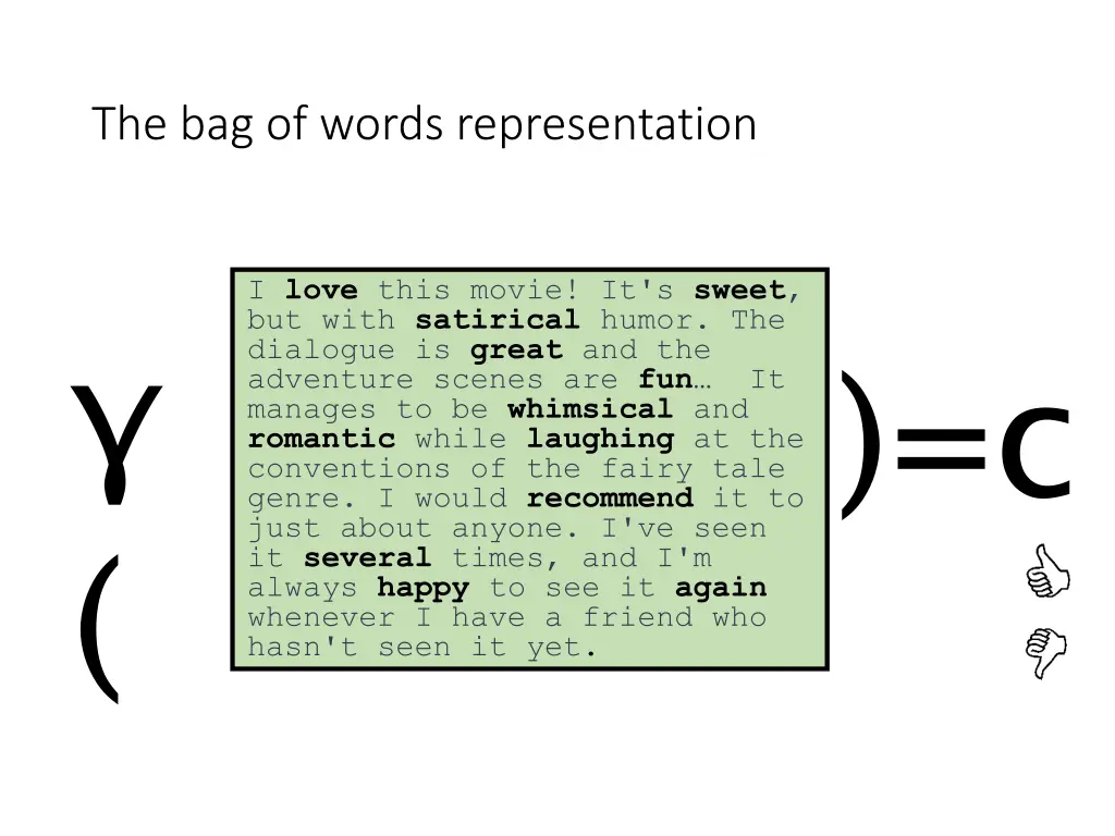 the bag of words representation 1