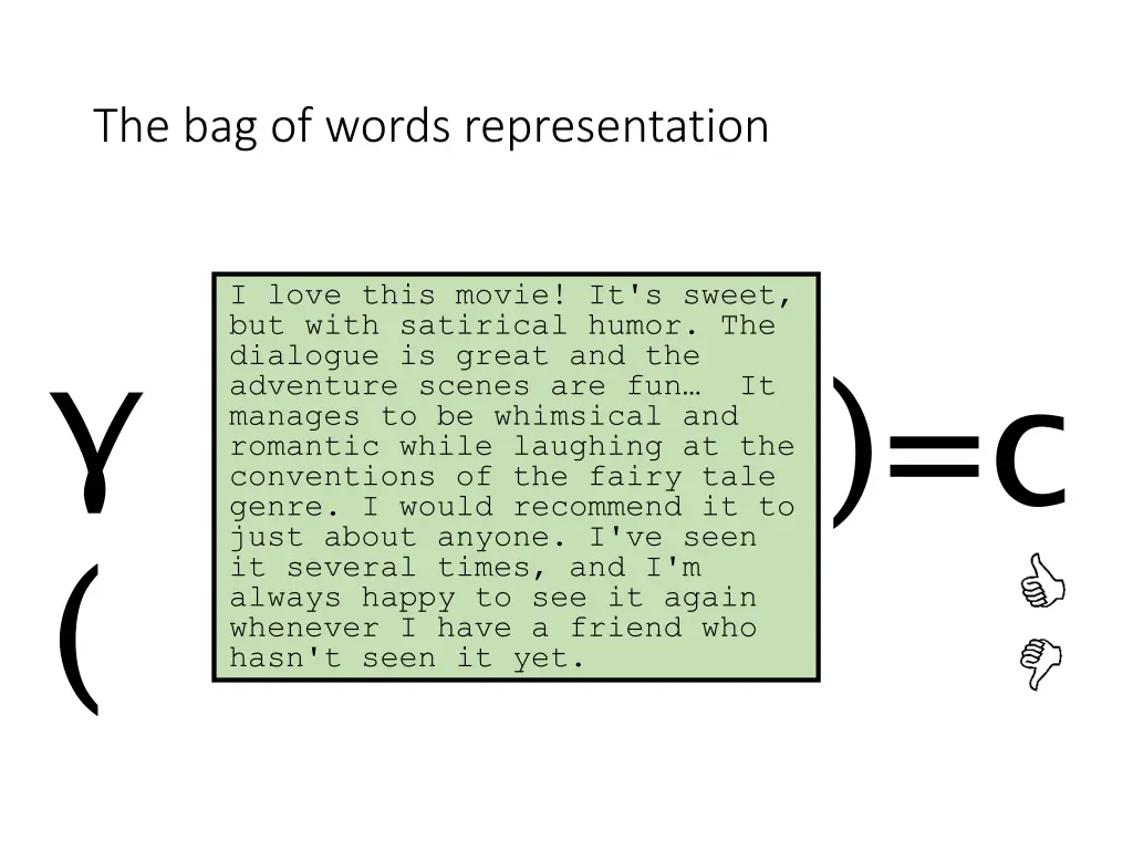 the bag of words representation