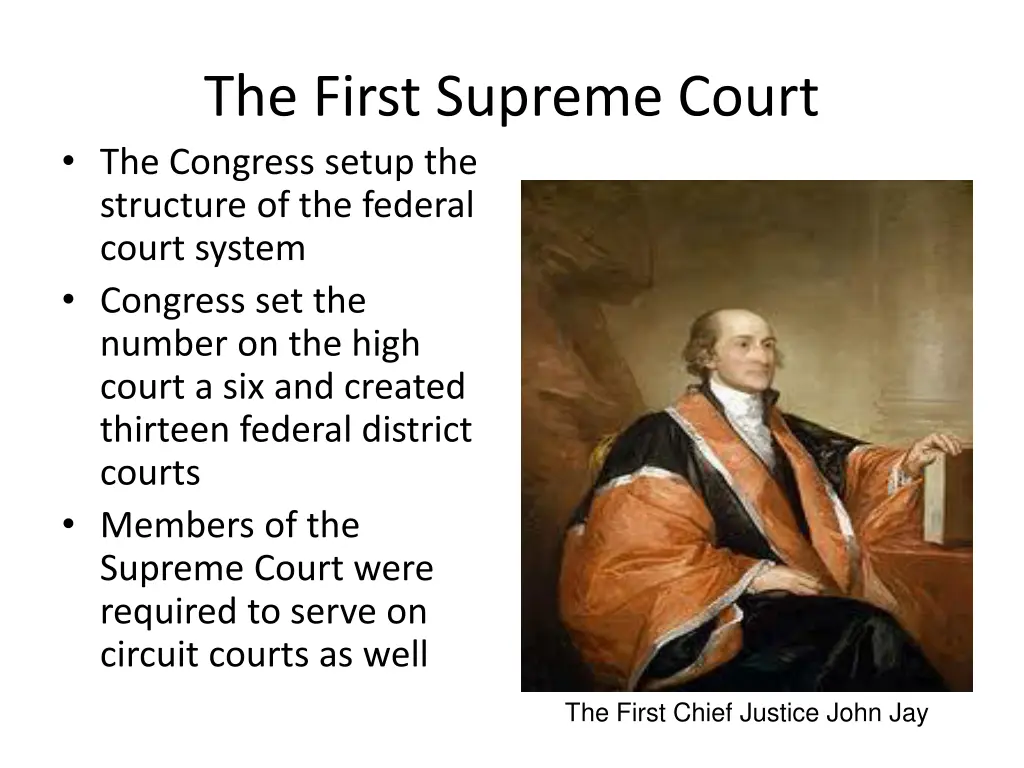 the first supreme court the congress setup