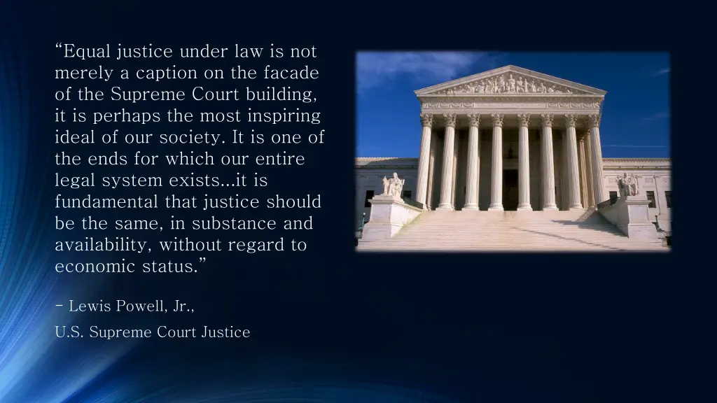 equal justice under law is not merely a caption