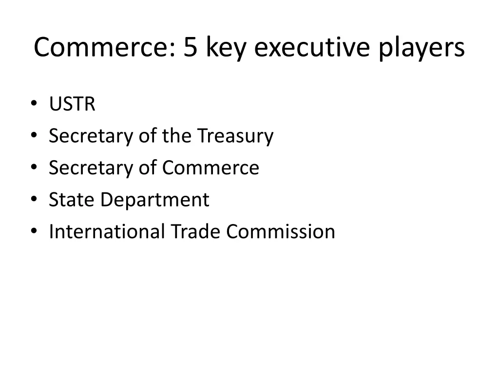 commerce 5 key executive players