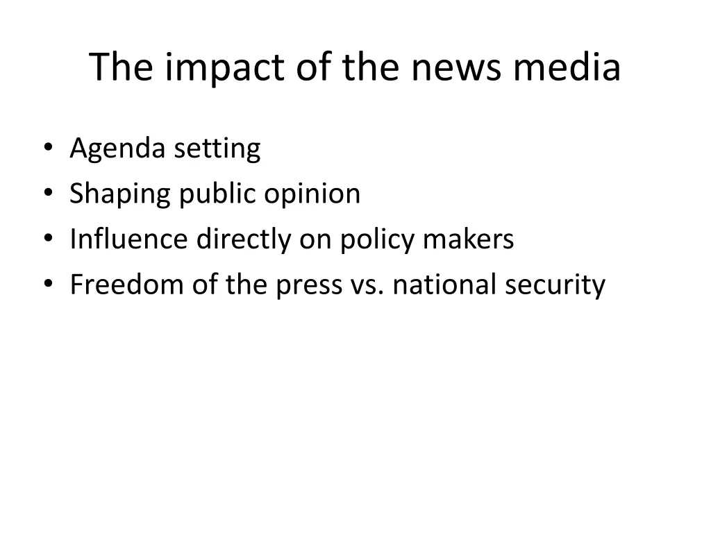 the impact of the news media