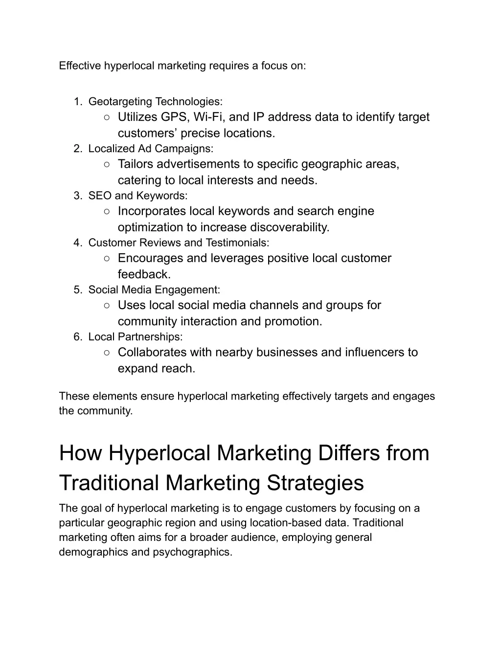 effective hyperlocal marketing requires a focus on