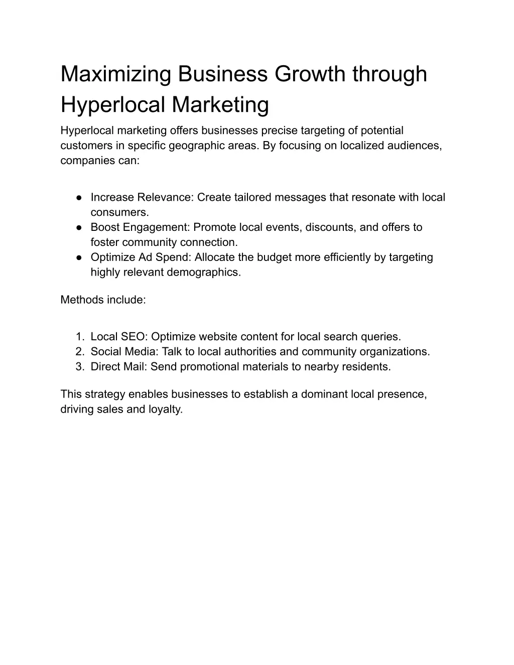 maximizing business growth through hyperlocal