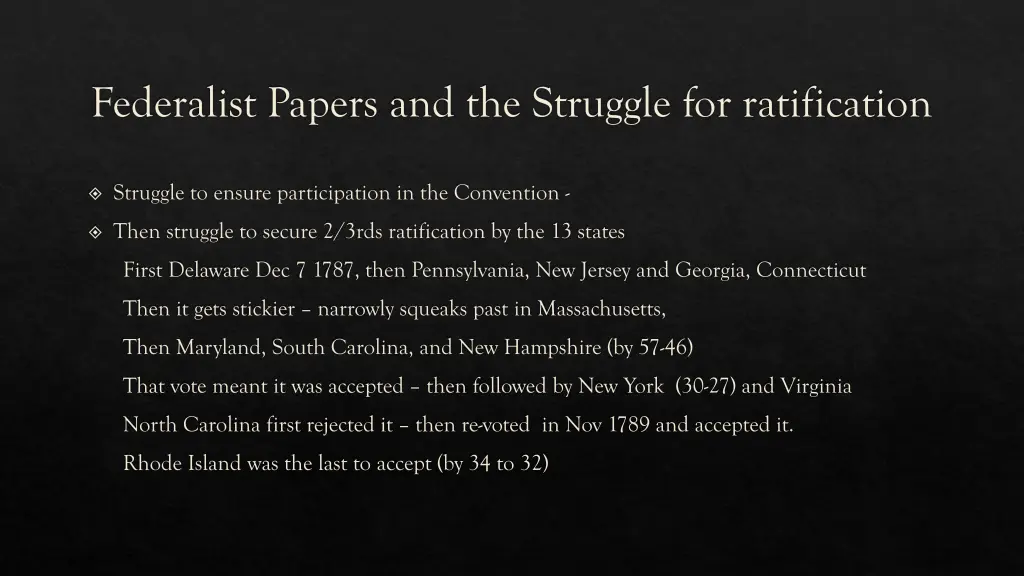 federalist papers and the struggle