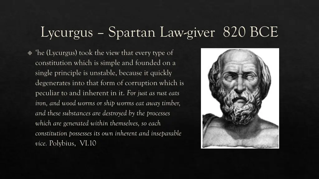 lycurgus spartan law giver 820 bce