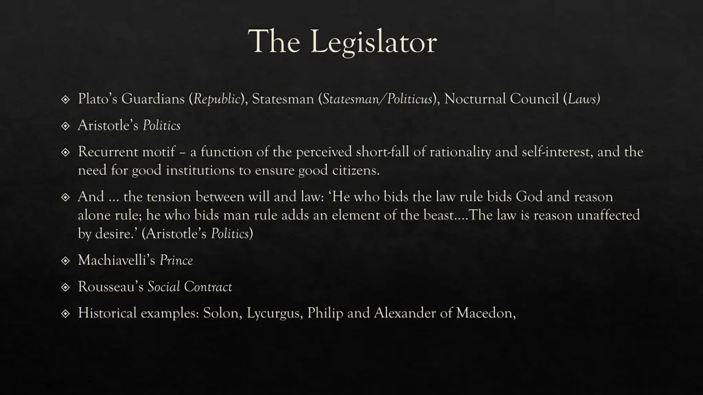 the legislator