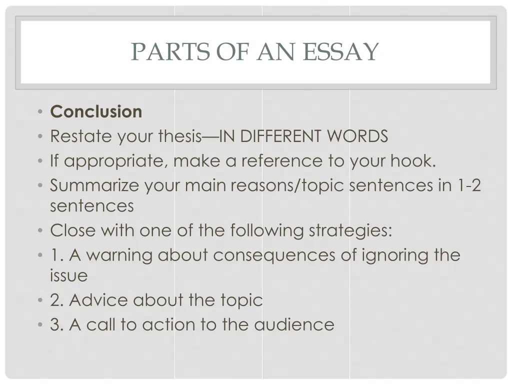 parts of an essay 2