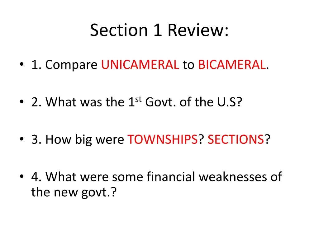 section 1 review