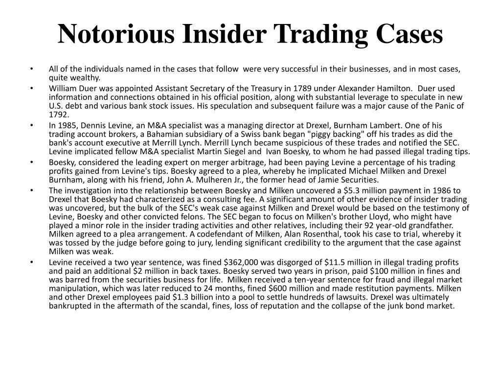 notorious insider trading cases