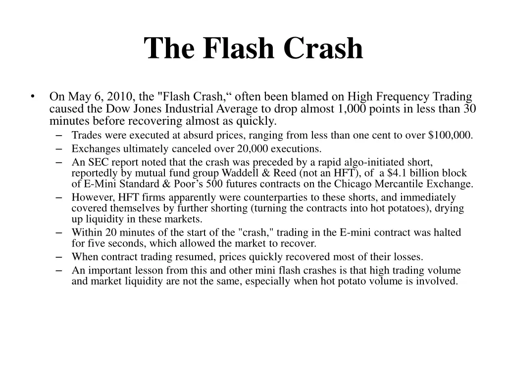 the flash crash