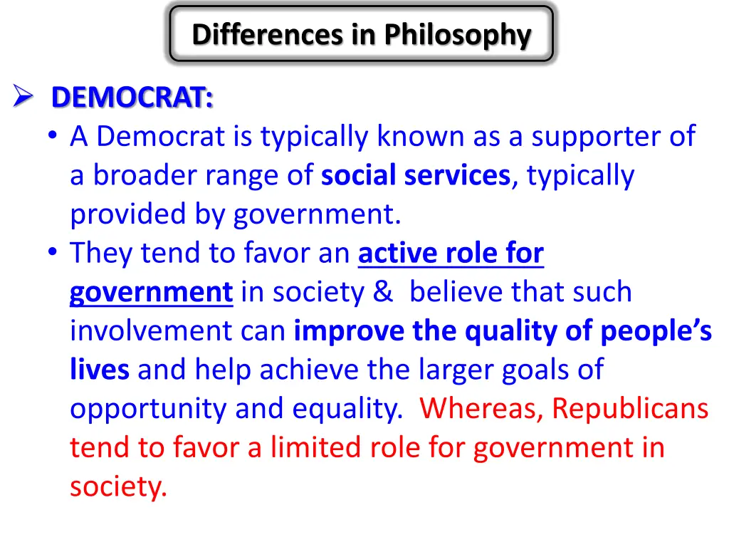 differences in philosophy 1