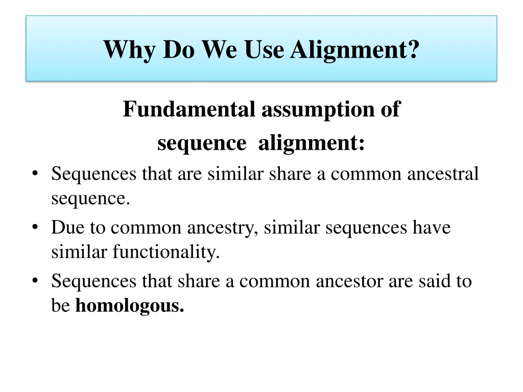 why do we use alignment