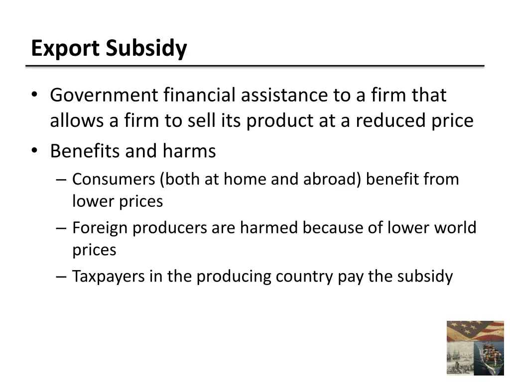 export subsidy