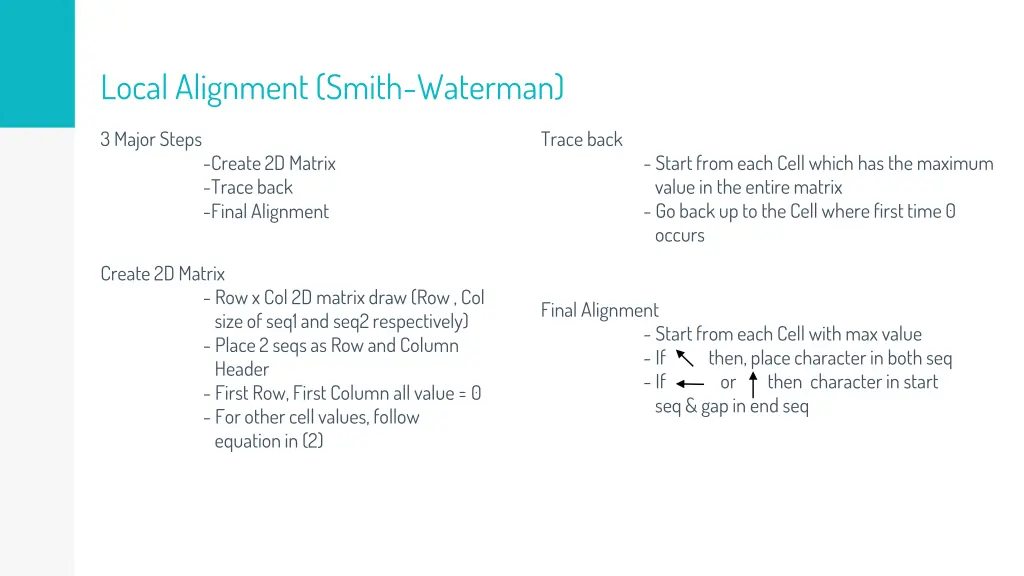 local alignment smith waterman