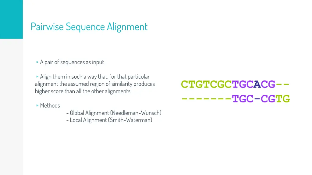 pairwise sequence alignment