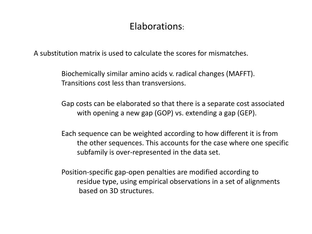 elaborations