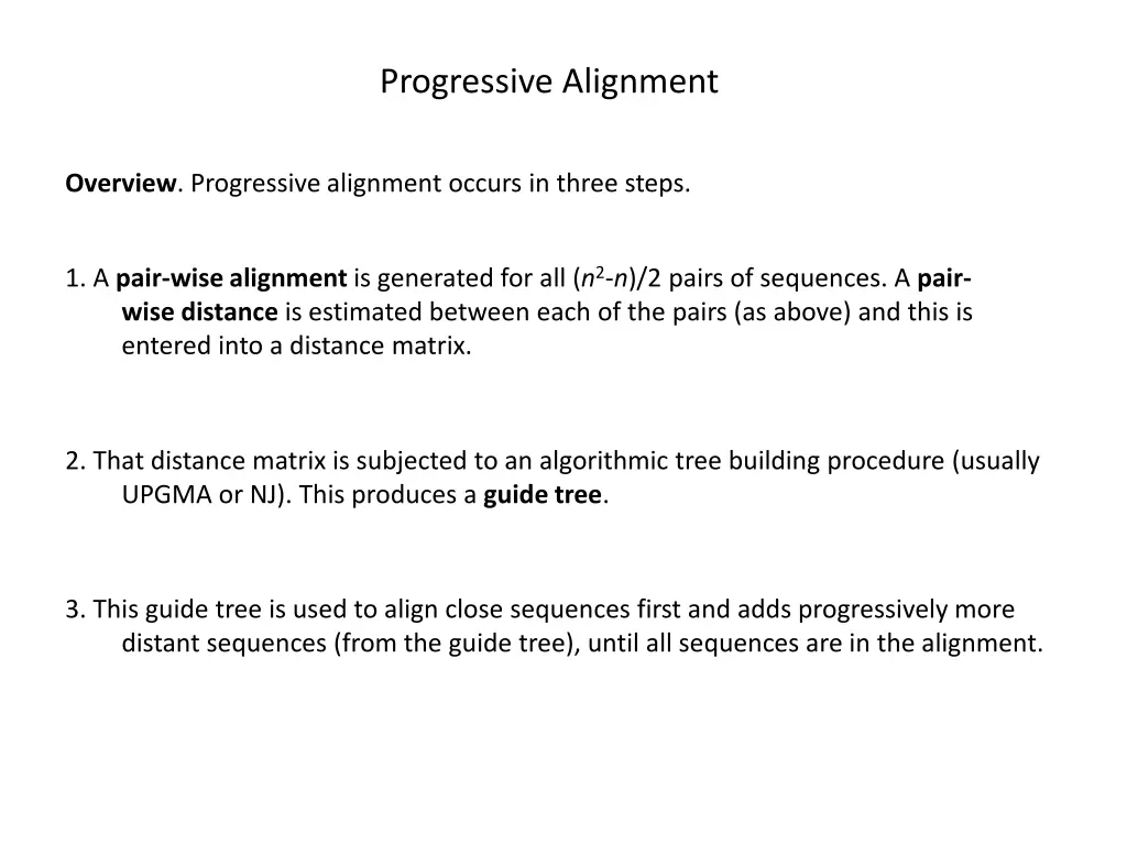 progressive alignment