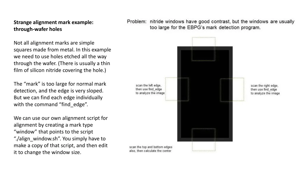 strange alignment mark example through wafer holes