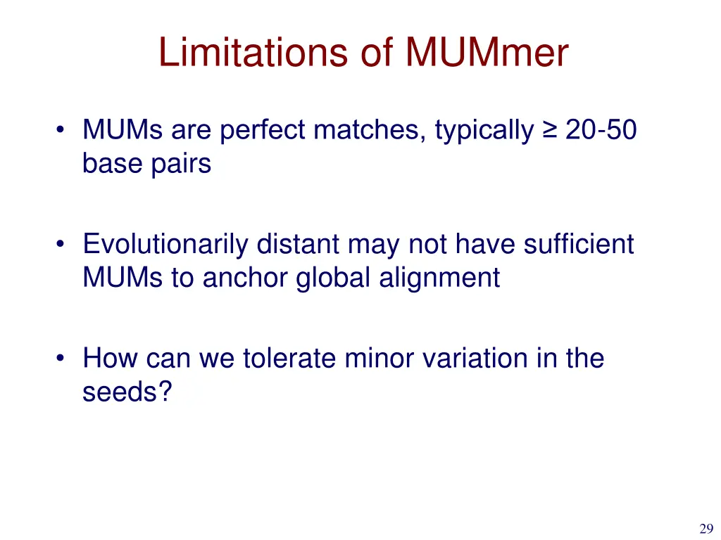 limitations of mummer