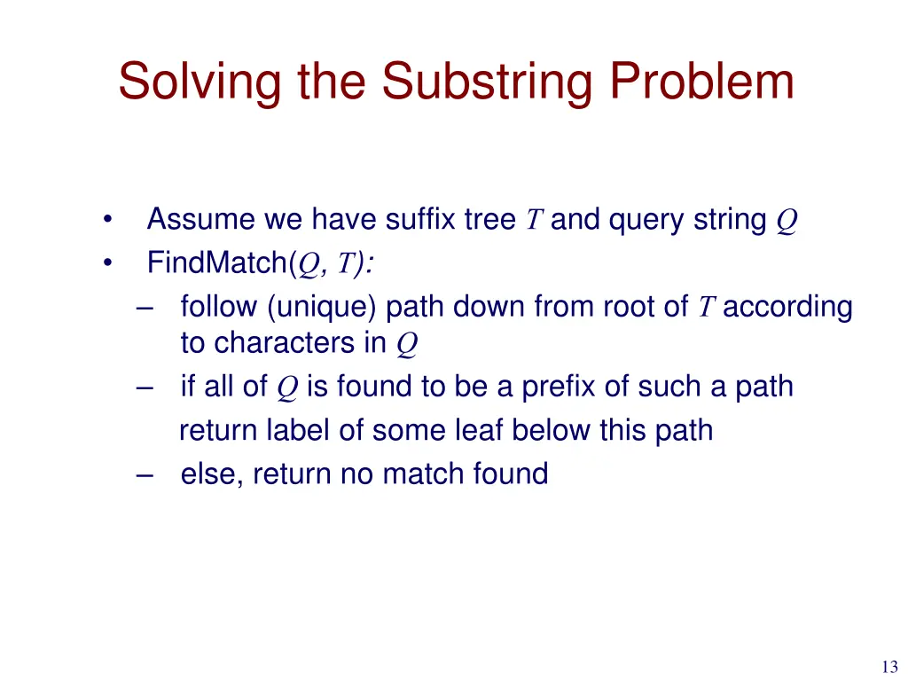 solving the substring problem