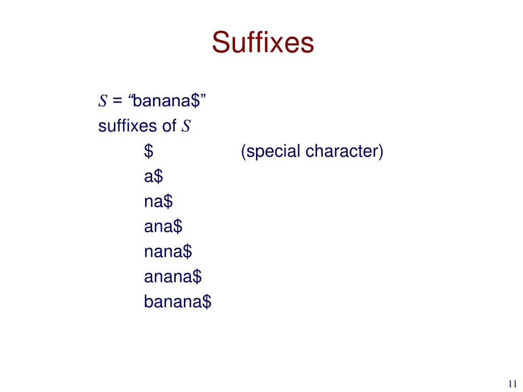 suffixes