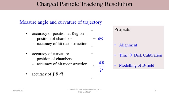 charged particle tracking resolution