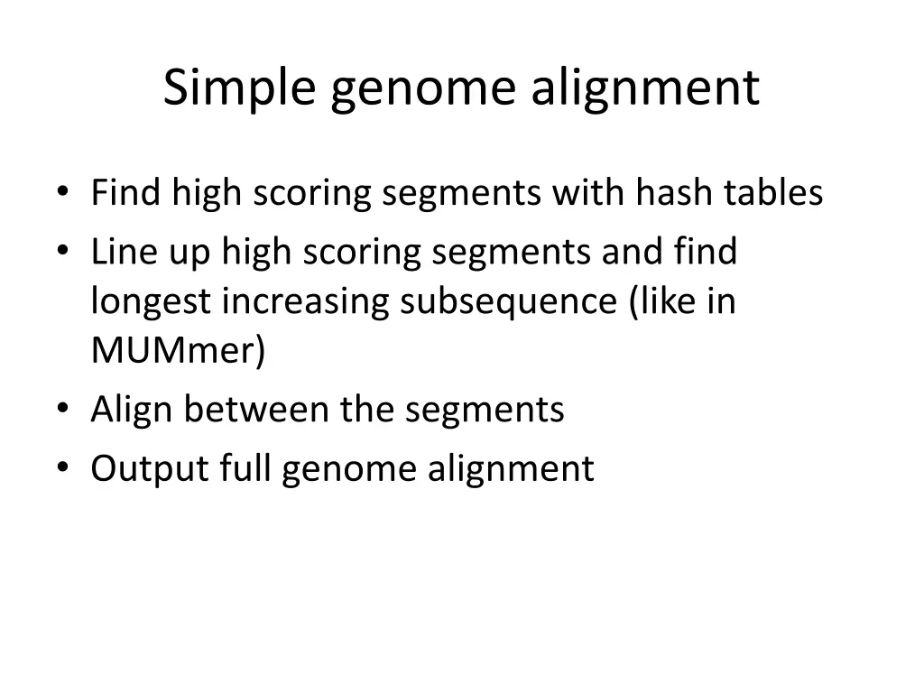 simple genome alignment