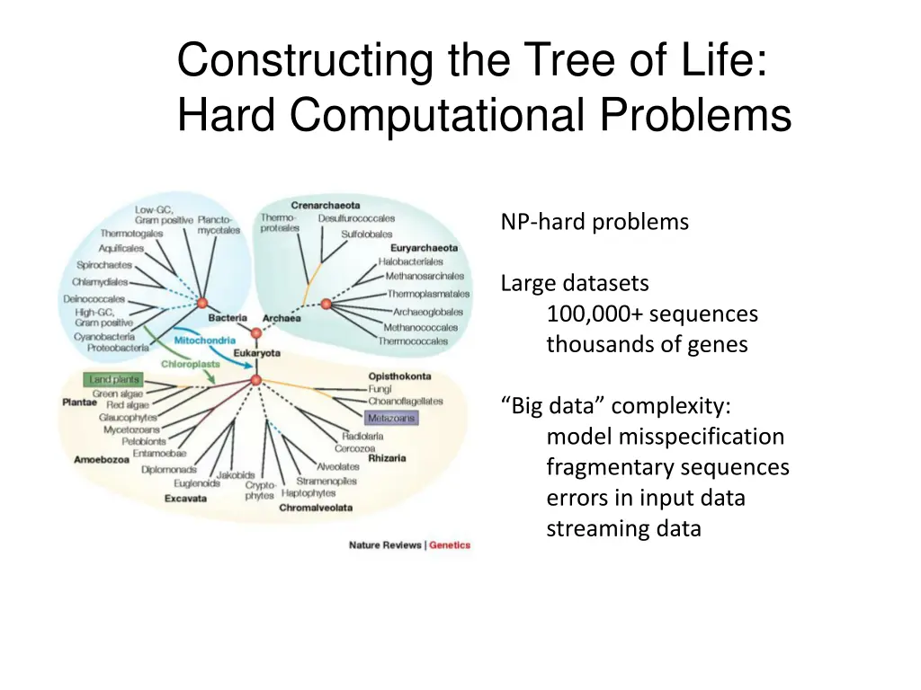 constructing the tree of life hard computational