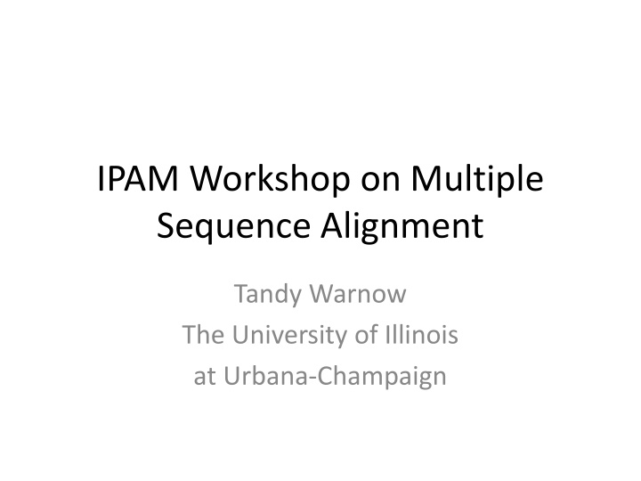 ipam workshop on multiple sequence alignment